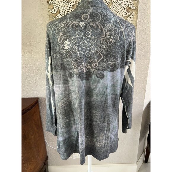 Mughbaby Womens Lightweight Open Front Cardigan With White Floral Print size L - Picture 4 of 5